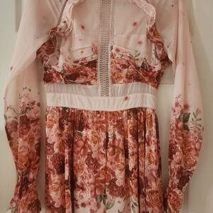 RACHEL PARCELL Floral Long Sleeve Dress